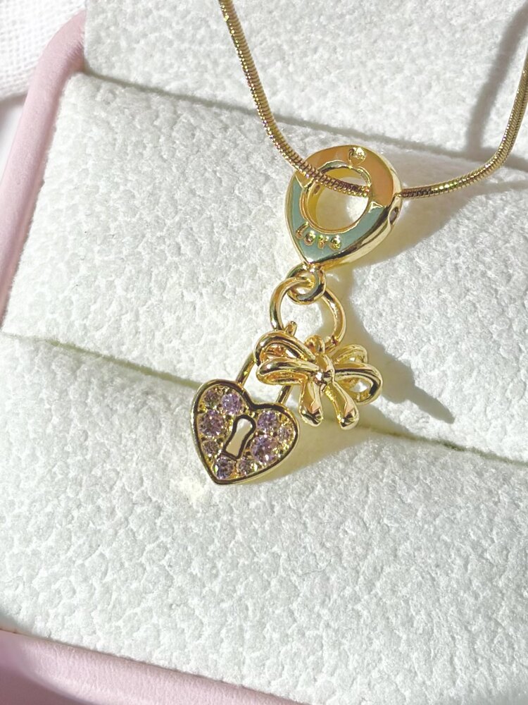 Çelik locket heart charm kolye