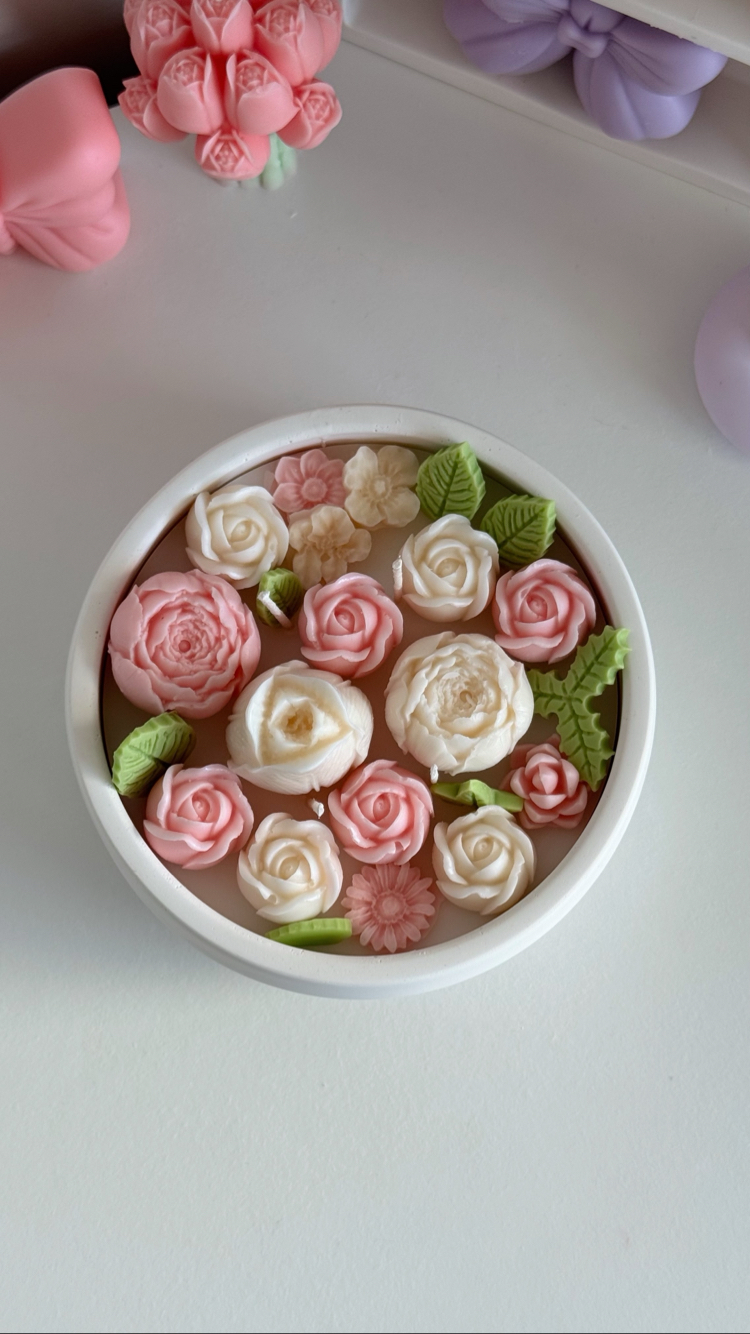 Saksı Çiçek Bahçesi Mum