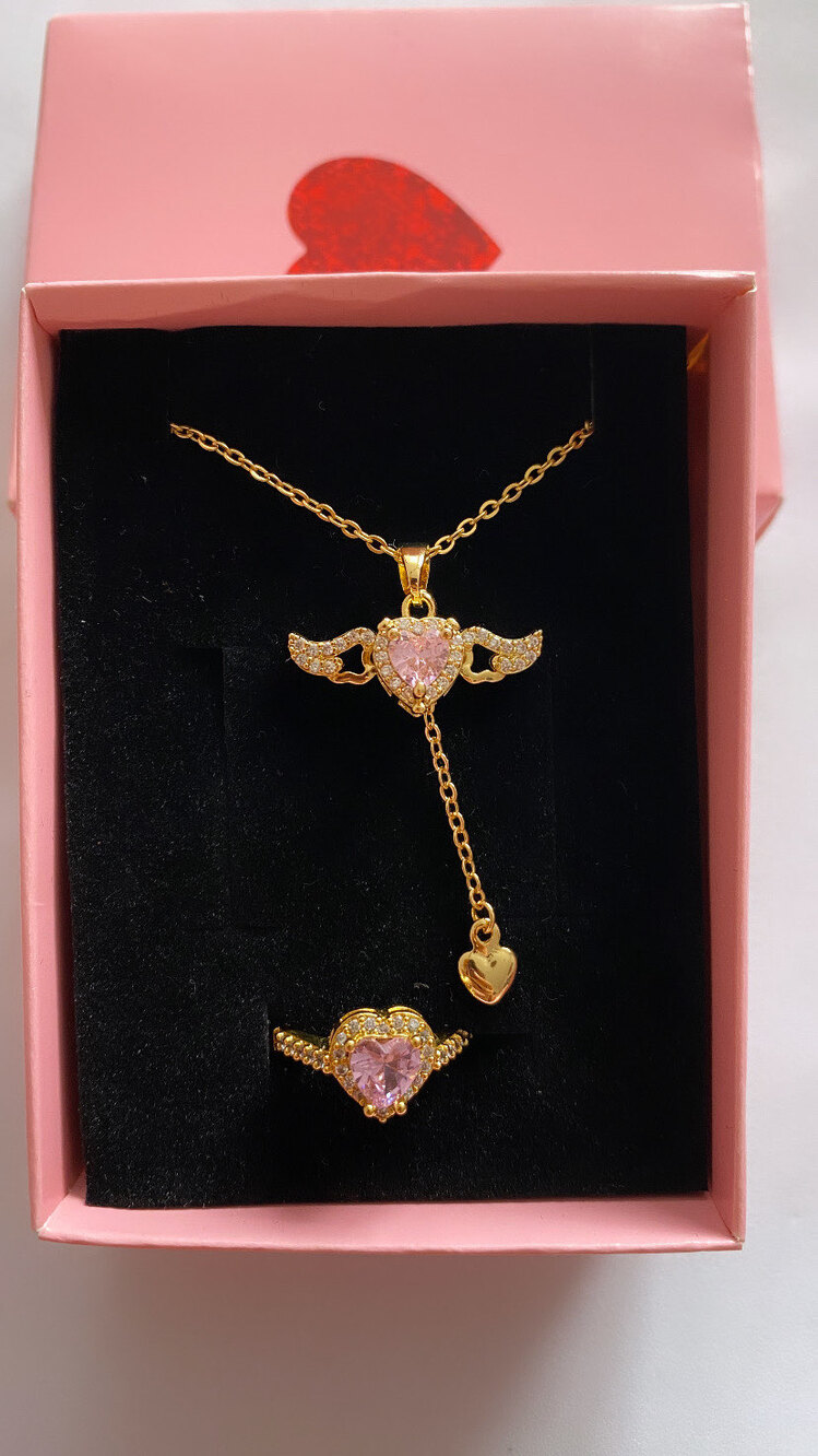 Lovely heart set altın