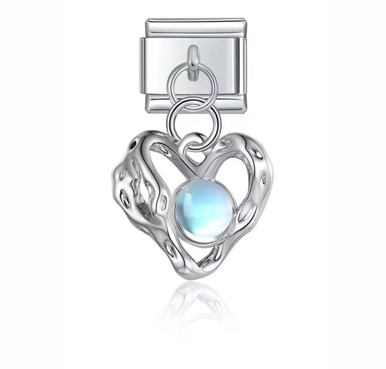 Holografik kalp charm 