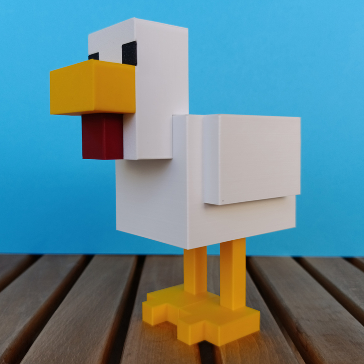 Minecraft Tavuk Figürü – 15 cm, Koleksiyonluk & Hediyelik - Piksel Stil Dekor & Aksesuar