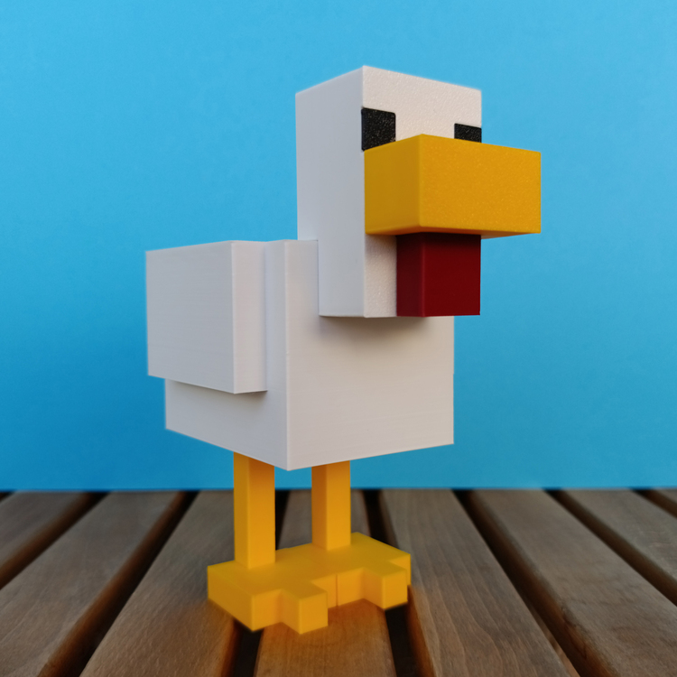 Minecraft Tavuk Figürü – 15 cm, Koleksiyonluk & Hediyelik - Piksel Stil Dekor & Aksesuar