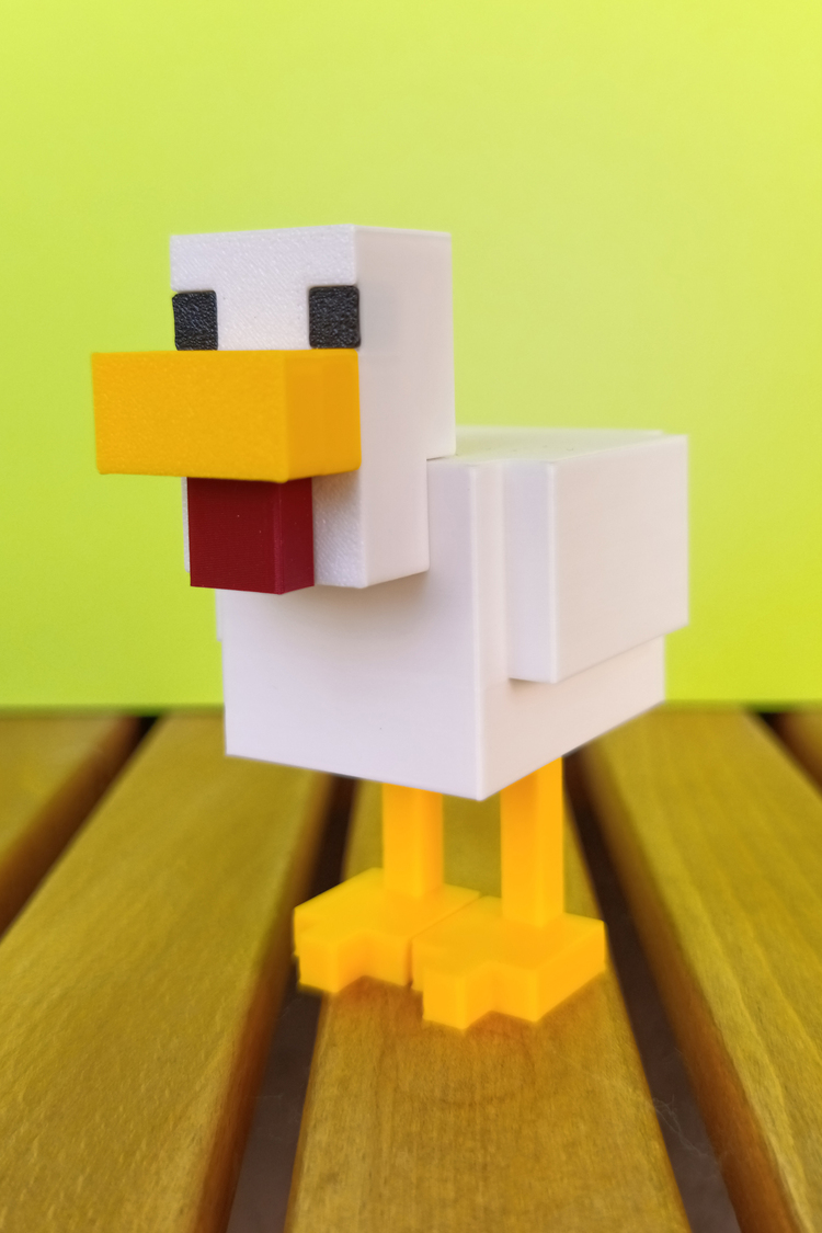 Minecraft Tavuk Figürü – 9 cm, Koleksiyonluk & Hediyelik - Piksel Stil Dekor & Aksesuar