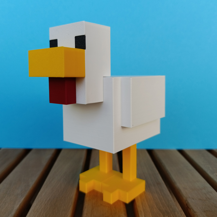 Minecraft Tavuk Figürü – 15 cm, Koleksiyonluk & Hediyelik - Piksel Stil Dekor & Aksesuar