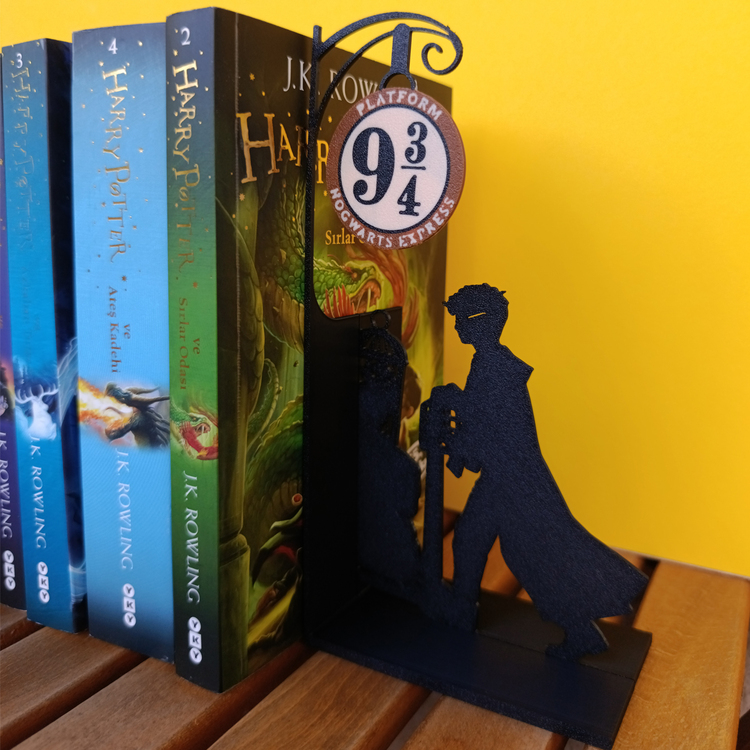 Harry Potter Kitap Tutucu - 9 3/4 Peronu Silüetli Dekoratif Bookend - Hogwarts Kitap Tutucu 