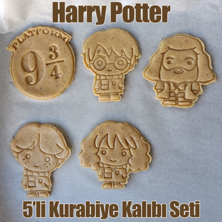 Harry Potter Temalı Kurabiye Kalıbı Seti 5’li Kurabiye ve Hamur Kalıbı, Hamur Şekillendirici