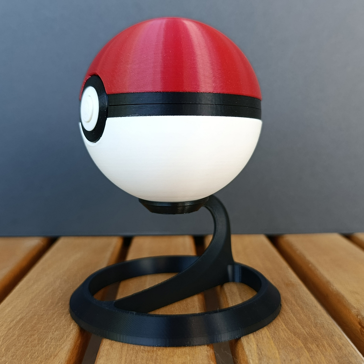 Gerçek Boyut Pokemon Pokeball Poketopu (Standlı, Açılabilir, Mıknatıslı Kilit)
