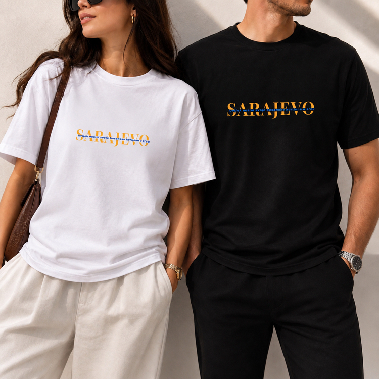 Sarajevo Orta Yazılı T-Shirt