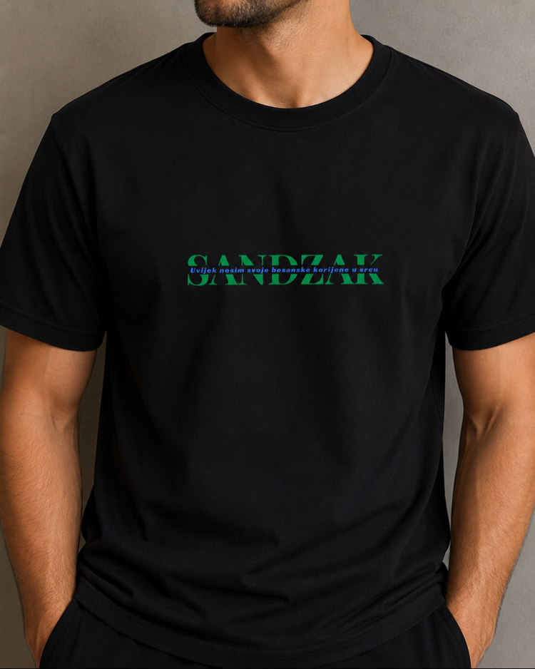 Sandzak Orta Yazılı T-Shirt Erkek