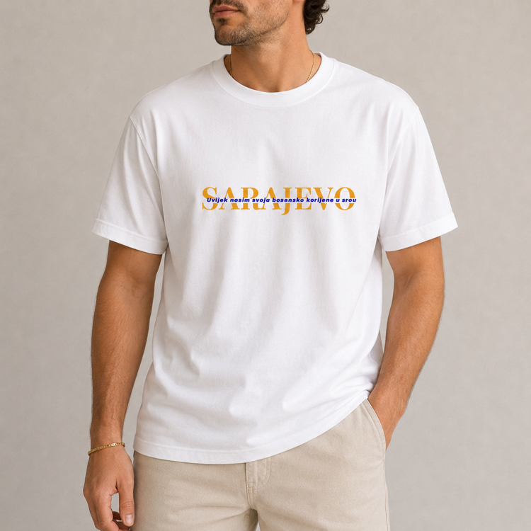 Sarajevo Orta Yazılı T-Shirt