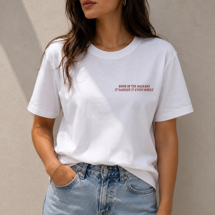 Balkan Mood On T-Shirt Kadın Bordo