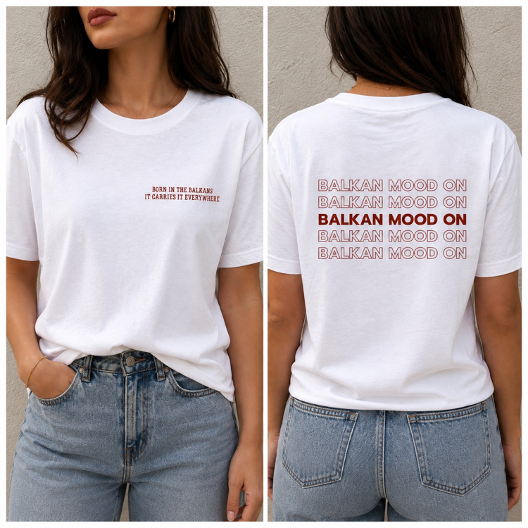 Balkan Mood On T-Shirt Kadın Bordo