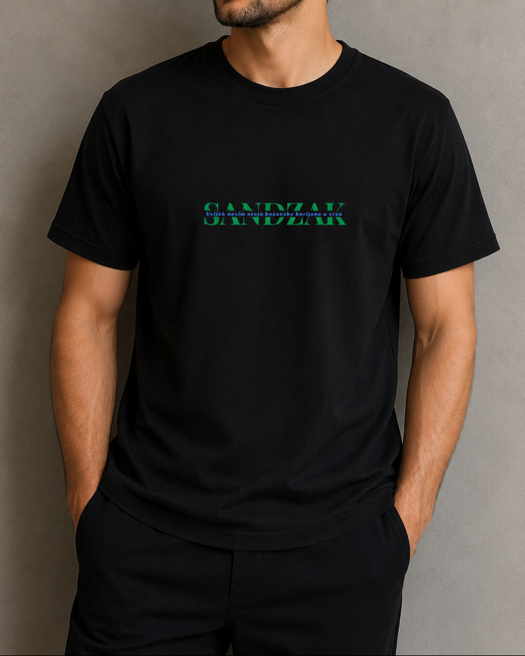 Sandzak Orta Yazılı T-Shirt Erkek