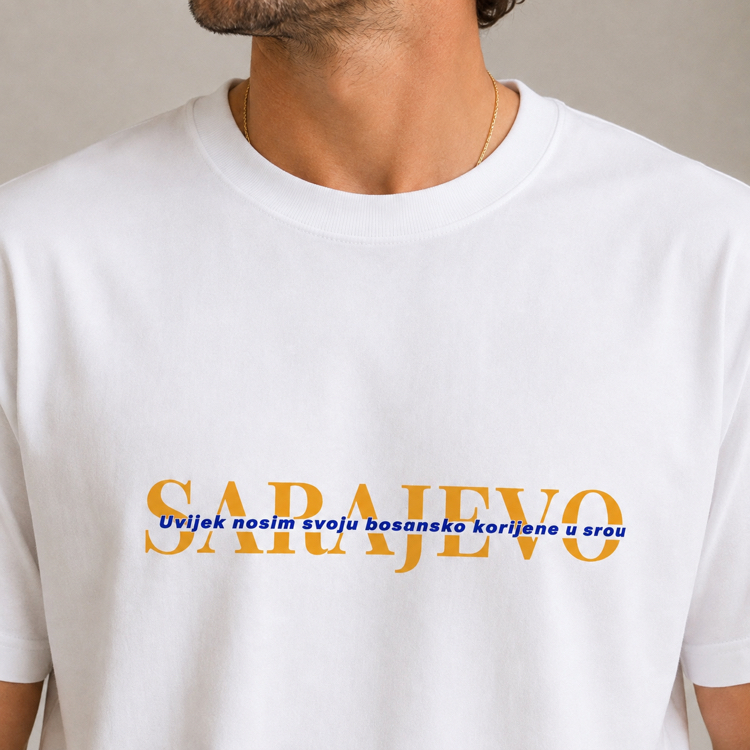 Sarajevo Orta Yazılı T-Shirt