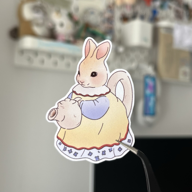 tea time with bunny sticker
