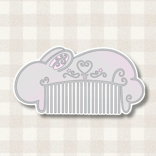 bunny comb sticker