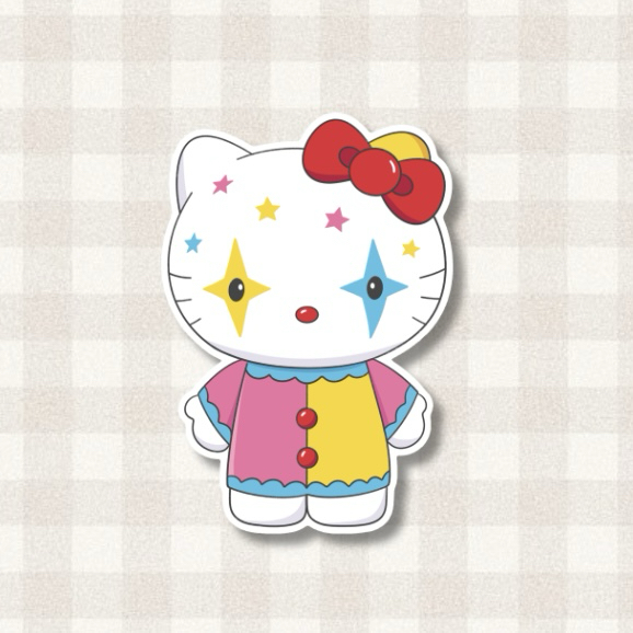 hello kitty clown sticker