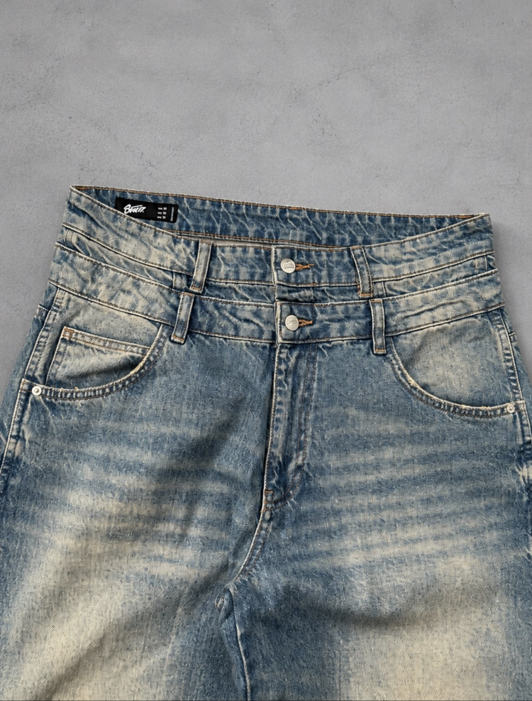 ÇİFT BEL DETAYLI BAGGY PANTOLON