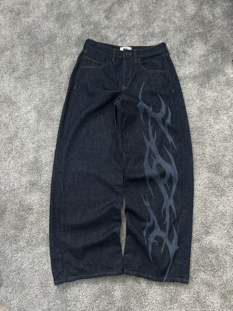 LAZER BASKILI BAGGY JEANS