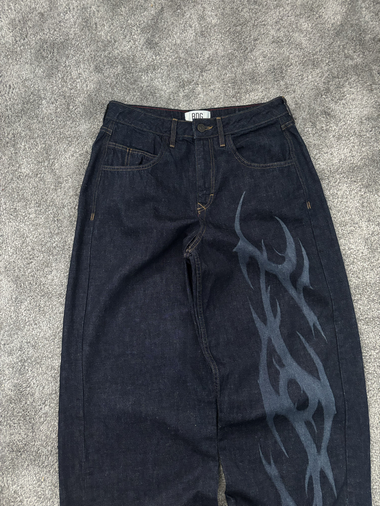 LAZER BASKILI BAGGY JEANS