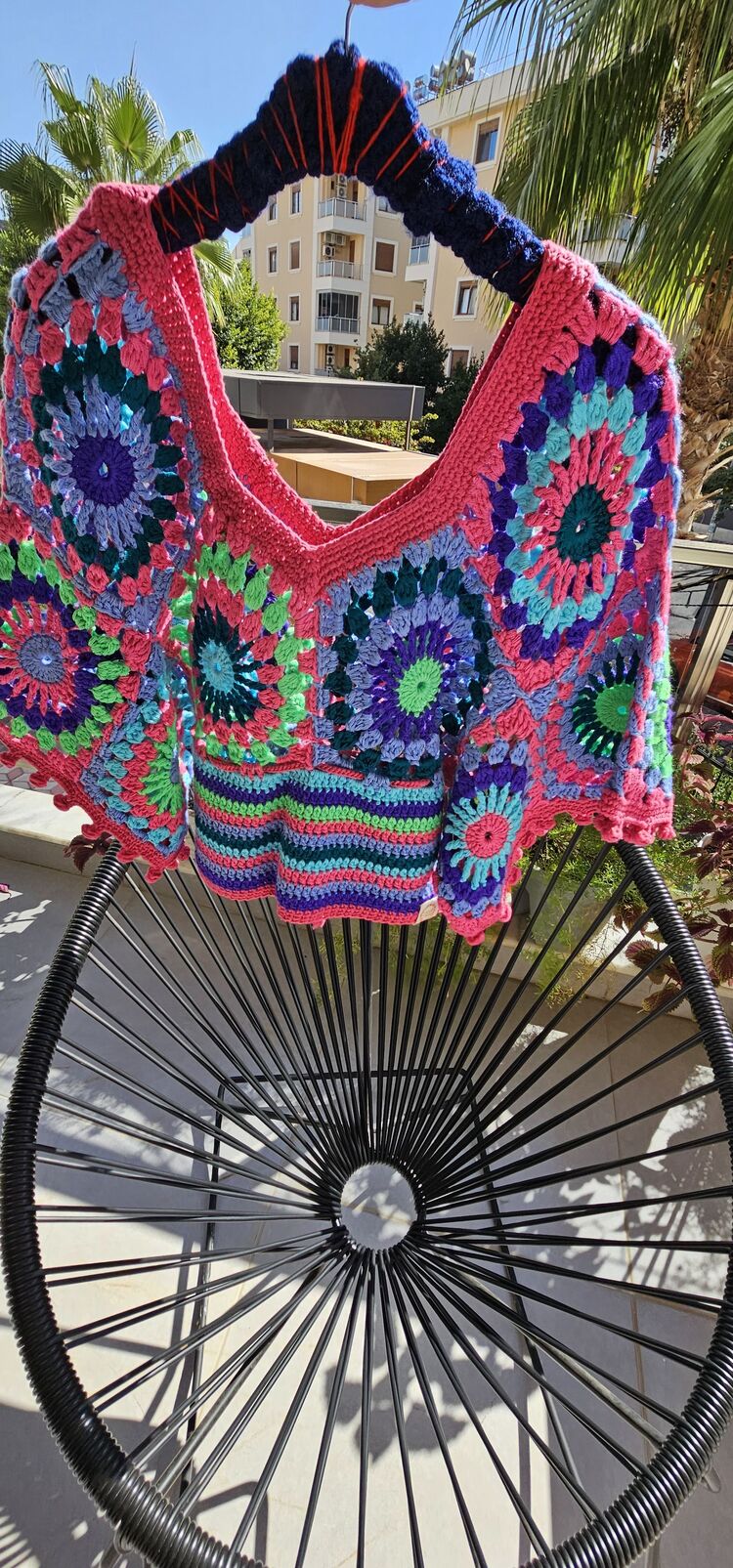rengarenk Motifli  crop
