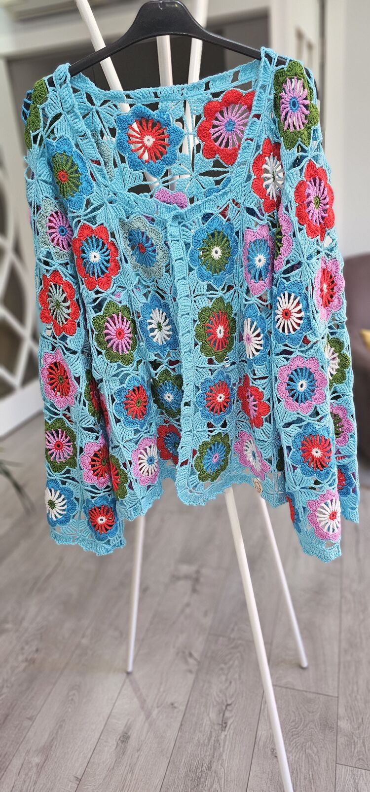Motif rengarenk yazlık hırka 