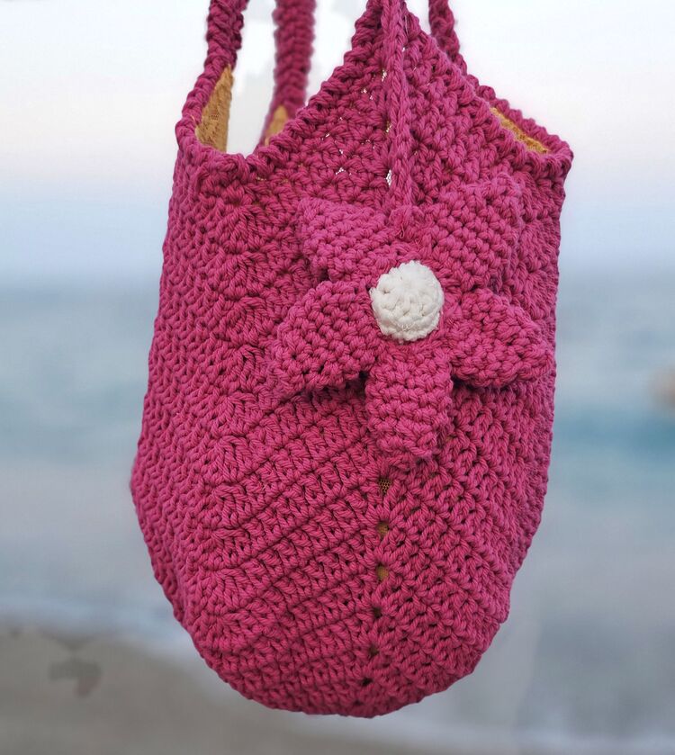 Pembe örgü çanta 