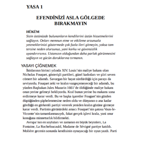 İKTİDAR GÜÇ SAHİBİ OLMANIN 48 YASASI PDF E-Kitap