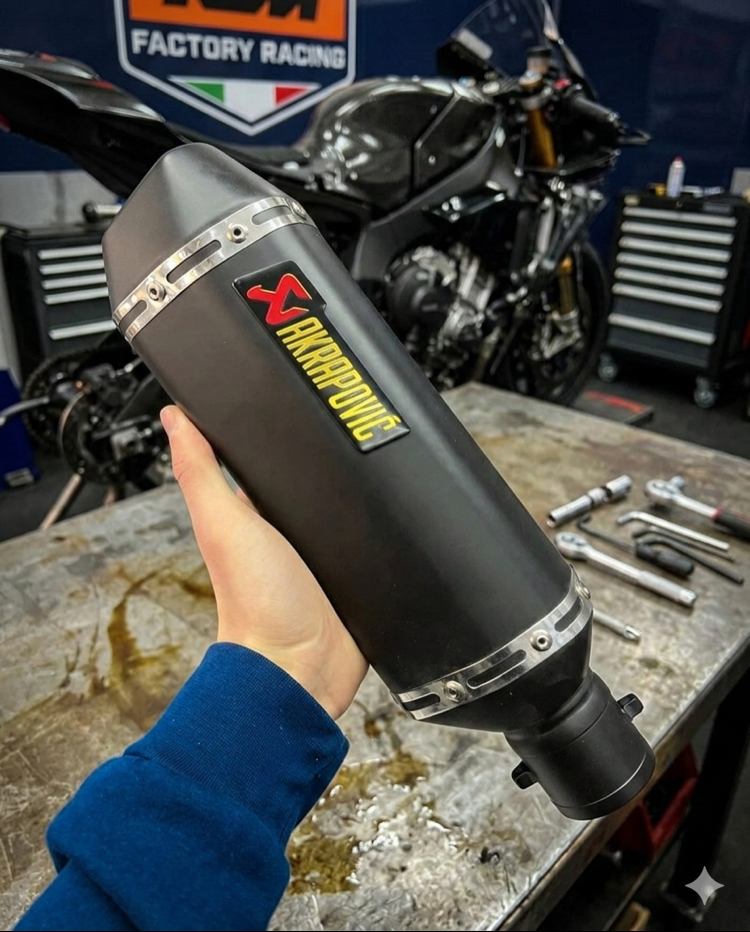 Üçgen Akrapovic Full Set Siyah Yüzey 
