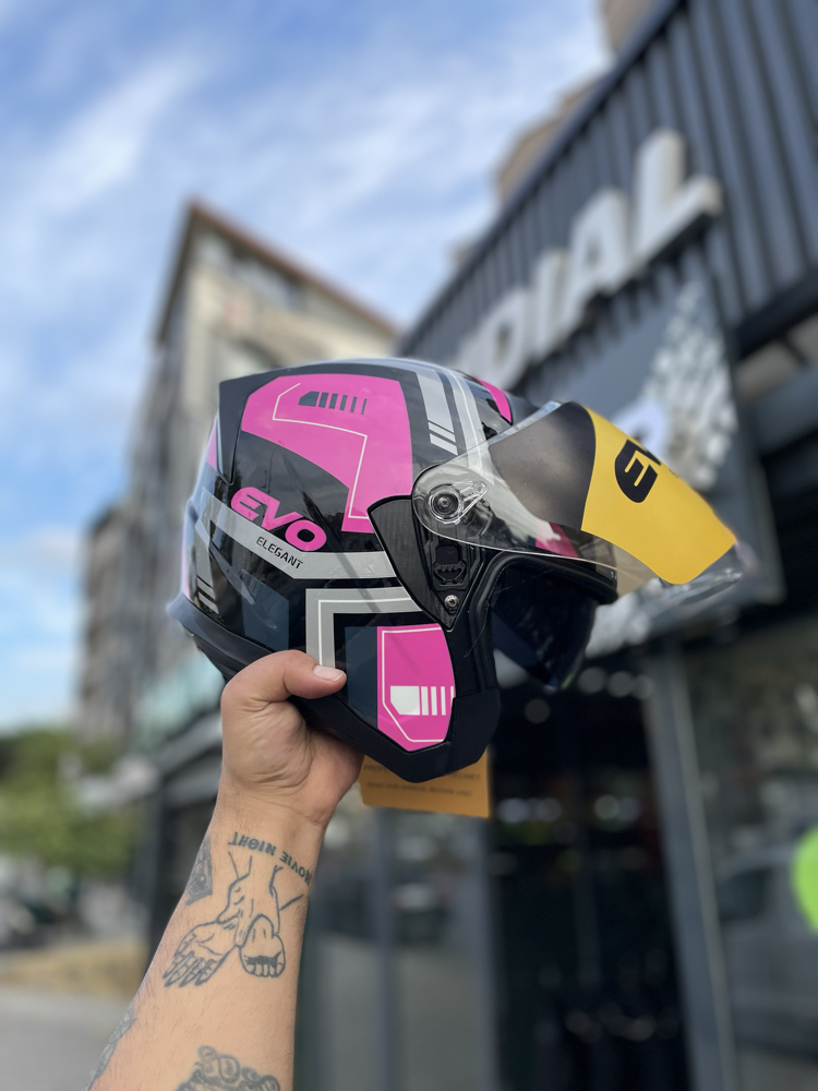 EVO PEMBE YARIM MOTOSİKLET KASKI