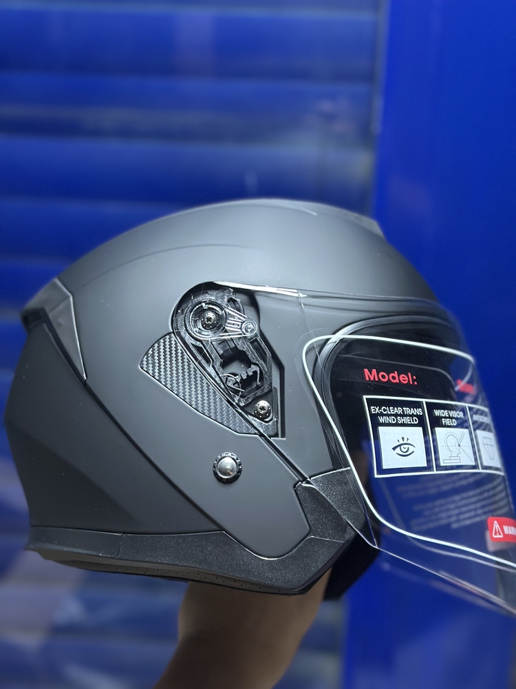 YARIM KASK ( MAT SİYAH ) GÜNEŞ GÖZLÜKLÜ VE İNTERKOM UYUMLU / MOTOKASKK