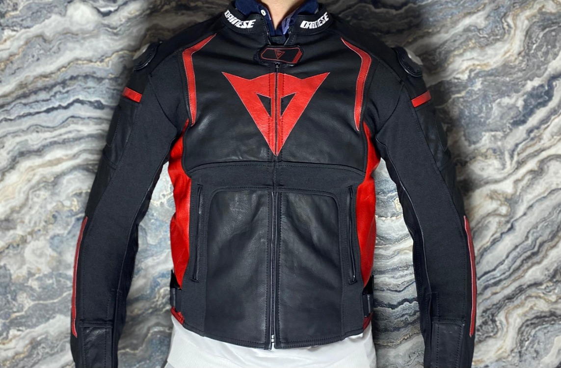 Dainese Kırmızı 4 Mevsim Deri, Kumaş Mont