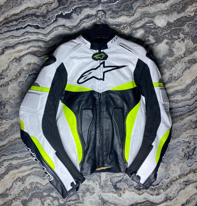 Alpinestars Yeşil Beyaz 4 Mevsim Deri Mont
