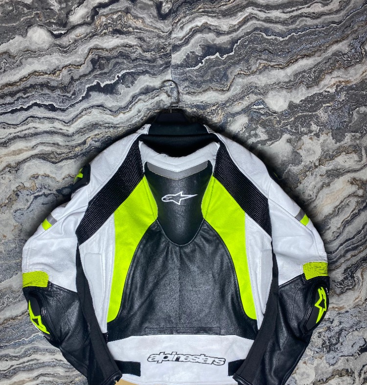 Alpinestars Yeşil Beyaz 4 Mevsim Deri Mont