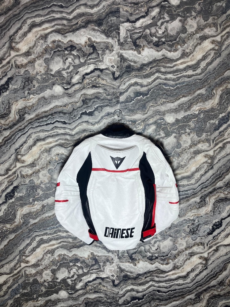 Dainese Beyaz Kırmızı 4 Mevsim Deri Mont
