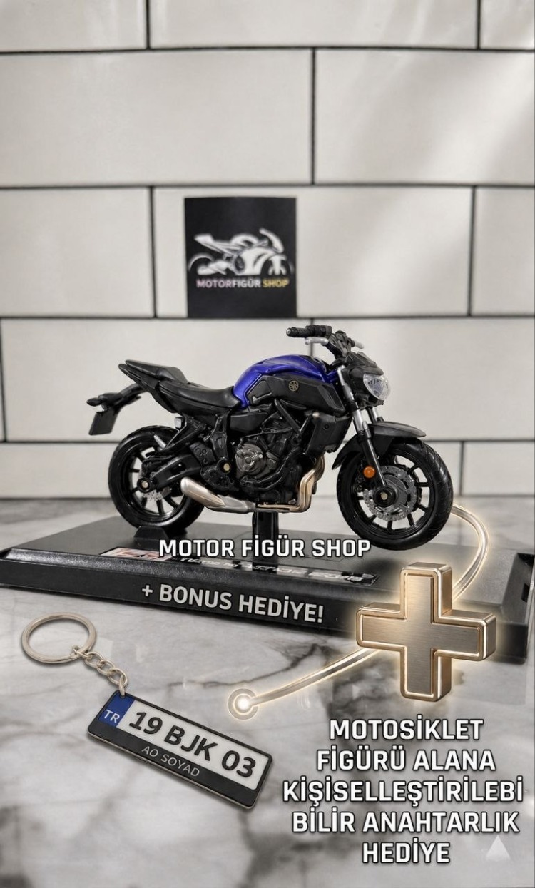 Maisto 1:18 Yamaha MT-07 Motosiklet Figürü (KUTULU)
