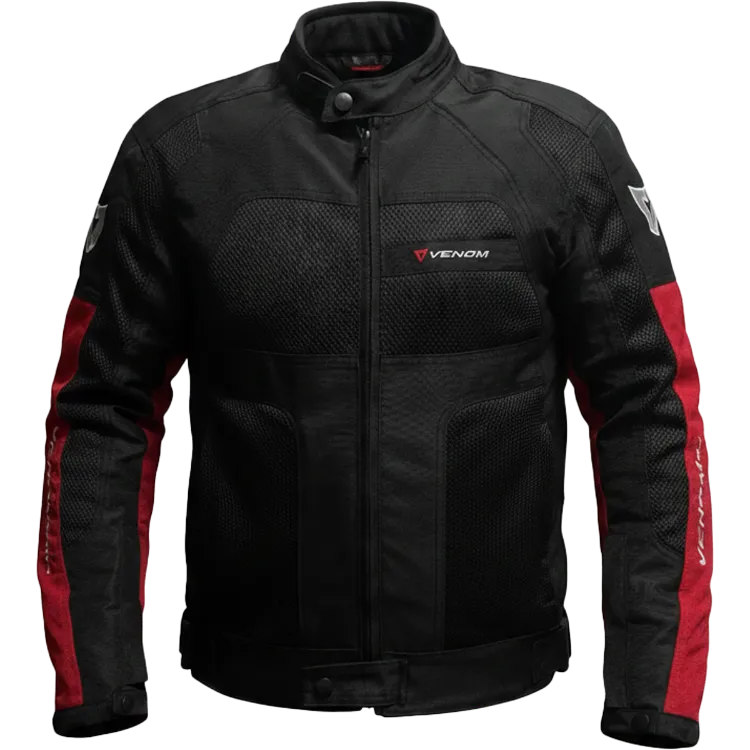 VENOM Dynamic - 4 Mevsim ERKEK Motosiklet Montu - Siyah/Kırmızı