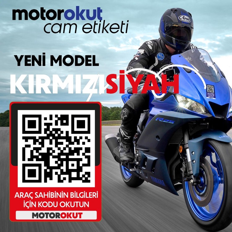 MotorOkut QR Siyah&Kırmızı YENİ. MODEL