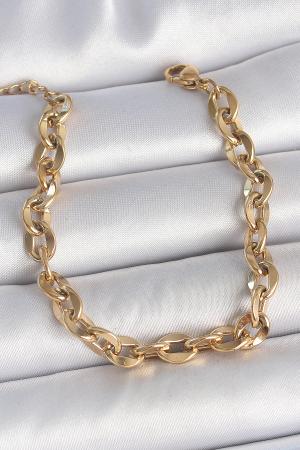 316L Çelik Gold Renk Zincir Model Kadın Bileklik | BB6936