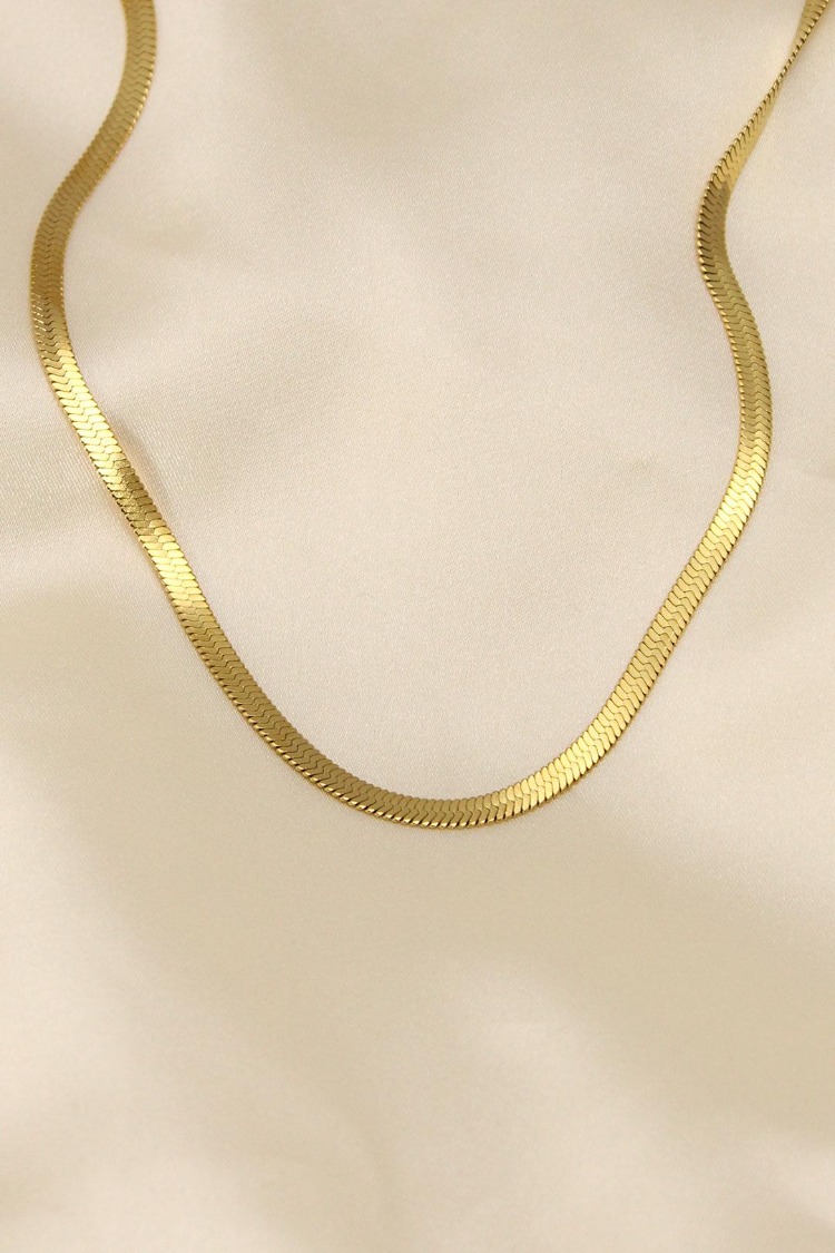 316L Çelik Gold Renk Burgu Model 45 cm Kadın Kolye | BKO5902