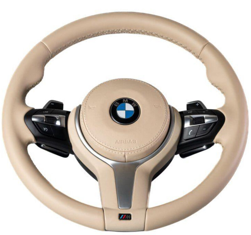 BMW F Serisi Bej Deri Orijinal M Performance Multifonksiyonel Direksiyon Simidi