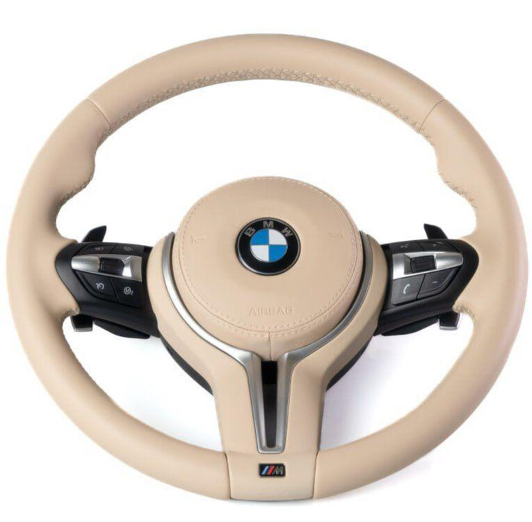 BMW F Serisi Bej Deri Orijinal M Performance Multifonksiyonel Direksiyon Simidi