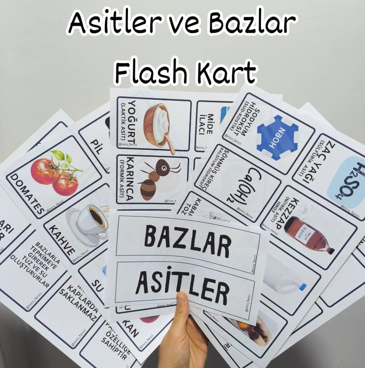 ASİTLER BAZLAR FLASH KART