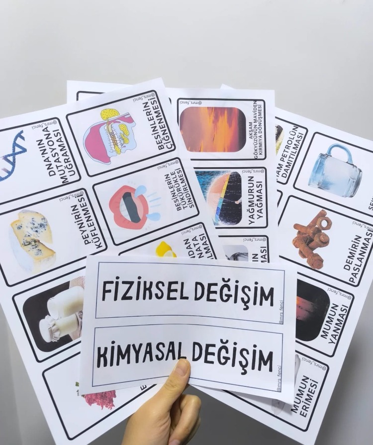 FİZİKSEL-KİMYASAL DEĞİŞİM FLASH KART