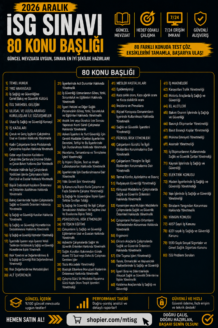İSG 2026 80 Konu Paketi – (Online)