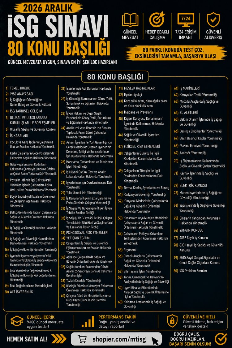 İSG 2026 5 Konu Paketi – (Online)