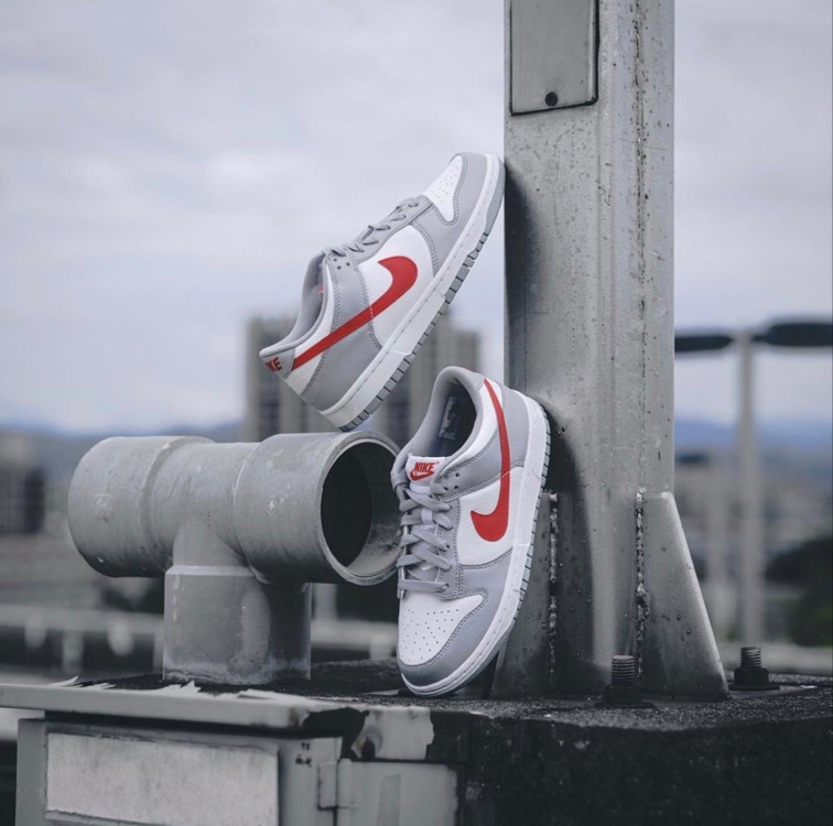 Nike Dunk Low White Grey Red