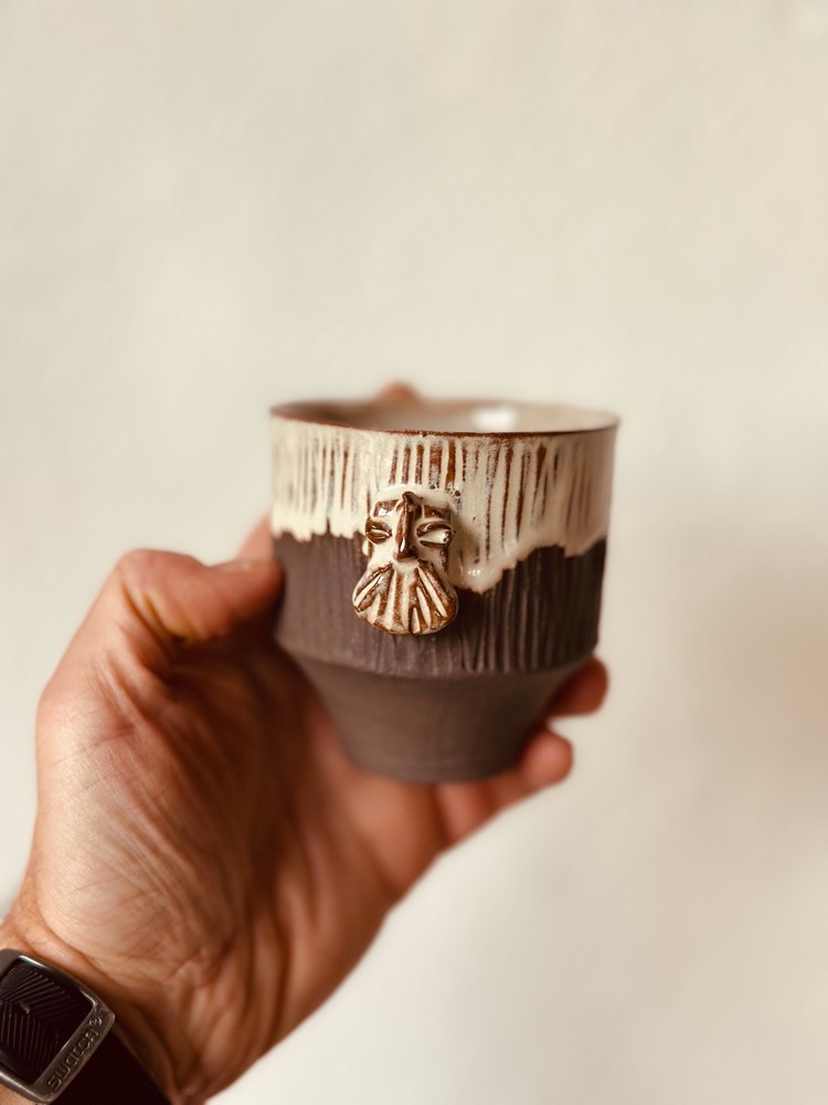 stoneware seramik aztec cup