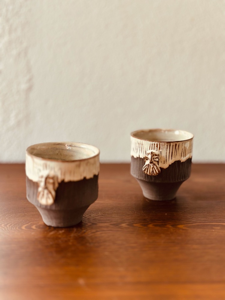 stoneware seramik aztec cup