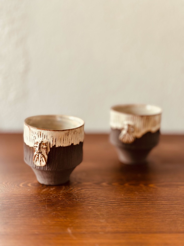 stoneware seramik aztec cup